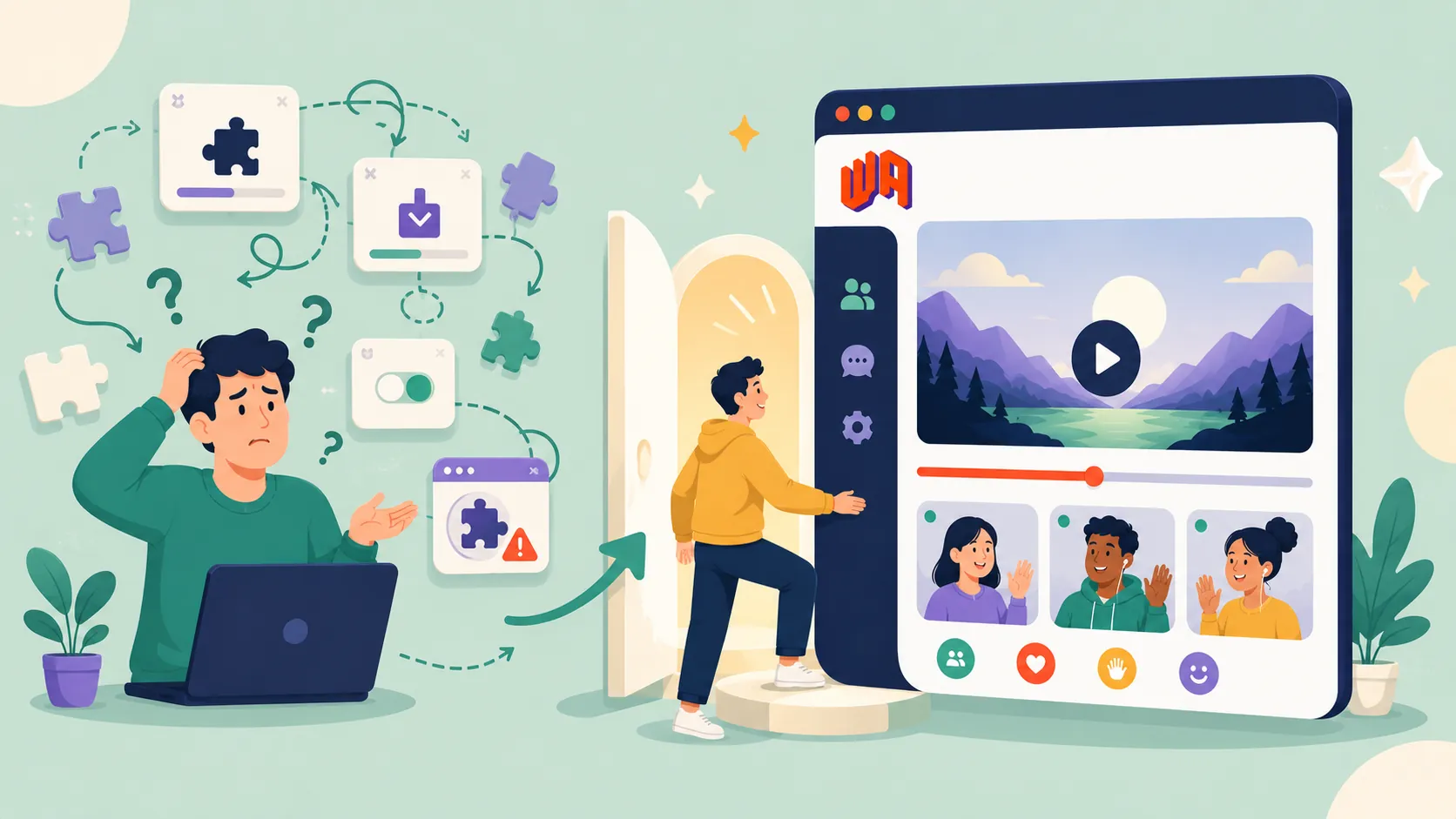 No Browser Extension Needed: WatchAlong.me Works in Any Browser Tab